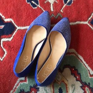 BCBG blue sparkle studded shoes